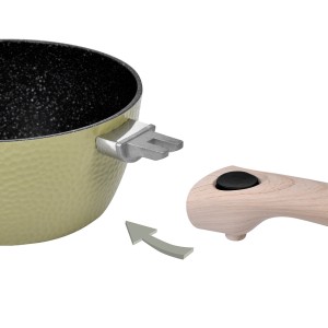 casserole à poignée détachable couleur vert