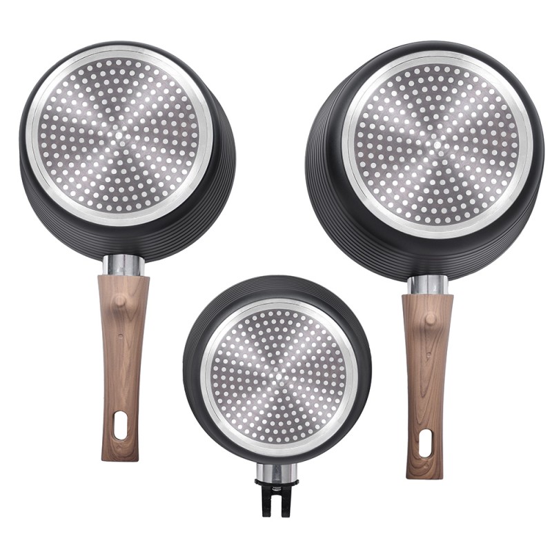 Formule Economique) - Lot de 3 Casseroles Métal Antiadhésives - 20/18/16cm