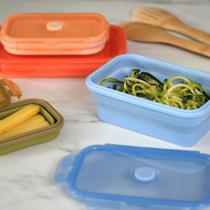 Lot de 4 boîtes de conservation hermétiques et pliables en silicone Équilibre Lot de 4 boîtes de conservation hermétiques et pliables en silicone Équilibre
