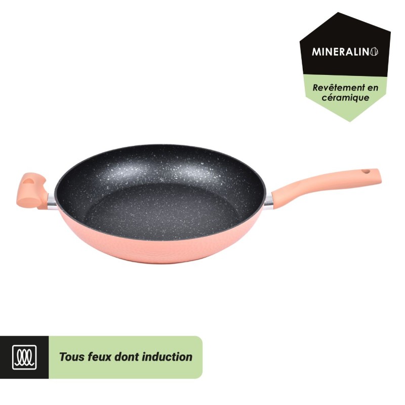 Grande poêle 32 cm Équilibre couleur pêche