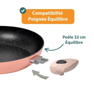 poignée clipse sur poêle 32cm Durandal