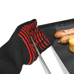 alenyk Gants de Barbecue, Gants de Four Anti-Chaleur Jusqu'à 800°C  Universel Gants de Cuisine Résistant à la Chaleur et Antidérapants Gants  pour BBQ Grill Four Cuisine et Cheminée [1 Paire] : 