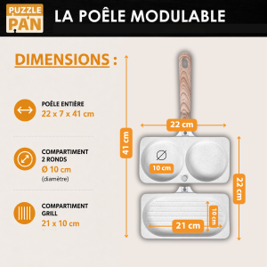 dimensions de la poêle modulable PuzzlePan