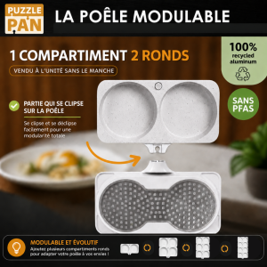 compartiment 2 ronds Poêle PuzzlePan