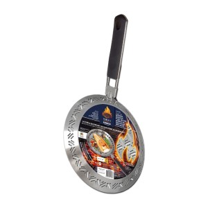 Poêle à barbecue ronde en acier inoxydable avec manche amovible