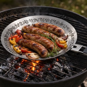 poele à barbecue ronde en inox