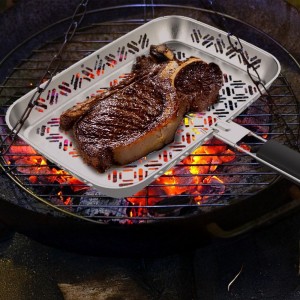 poele bbq rectangle en inox