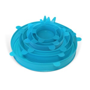 Lot de 6 couvercles silicone hermétiques Lot de 6 couvercles silicone hermétiques