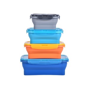 Boîtes de conservation des aliments en silicone hermétiques et rétractables