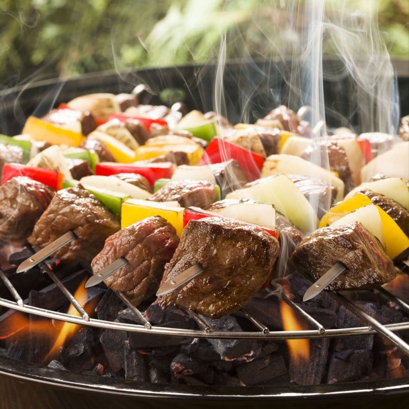 Brochettes Manche Bois 8 Brochettes Réutilisables En Inox - 40 Cm, Manche Bois - Barbecue, Jardin, Camping Accessoire Grillade - 4