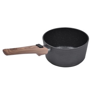 Casserole en aluminium forgé manche effet bois (18 cm)