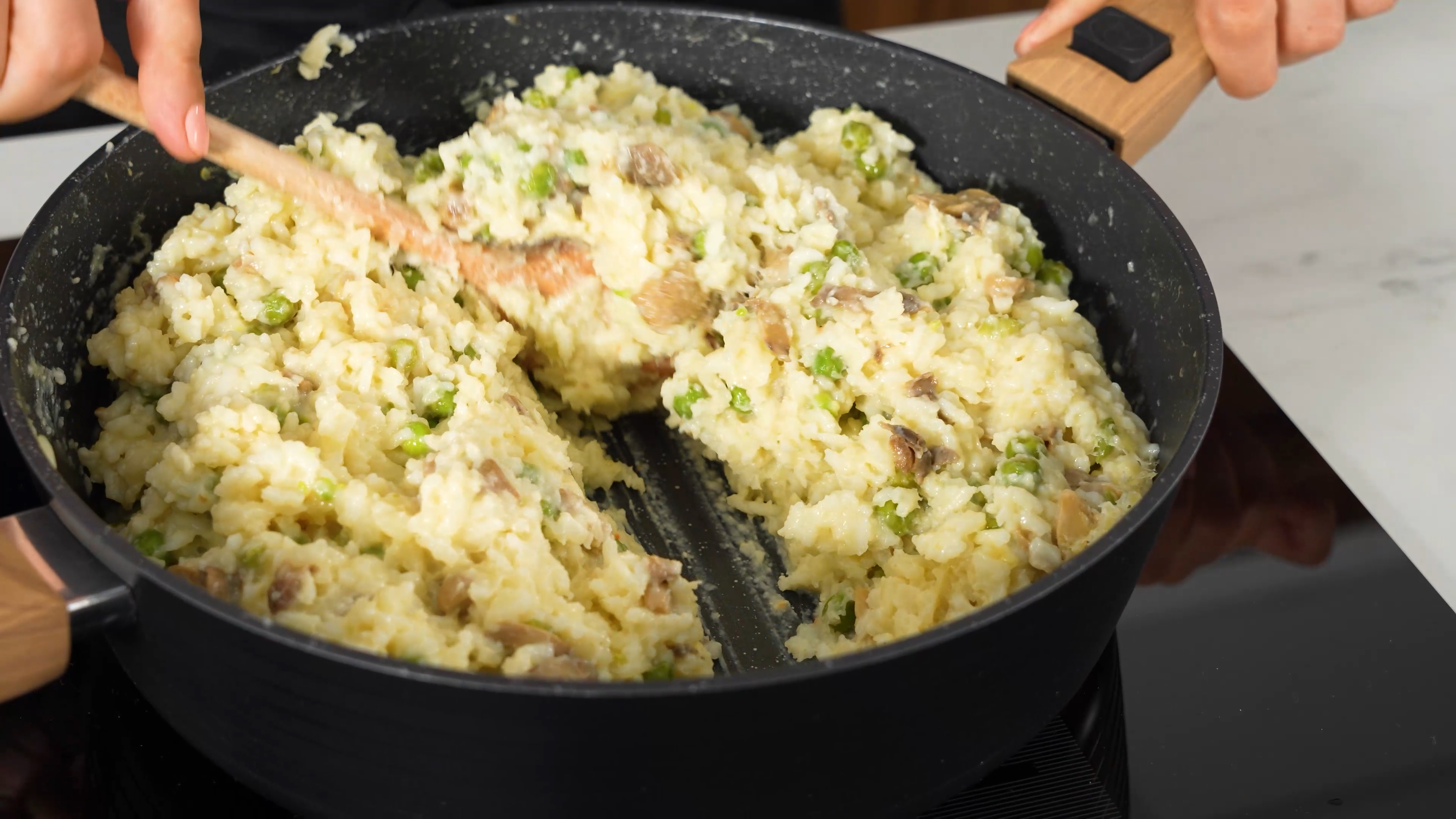 risotto champignons petits pois parmesan